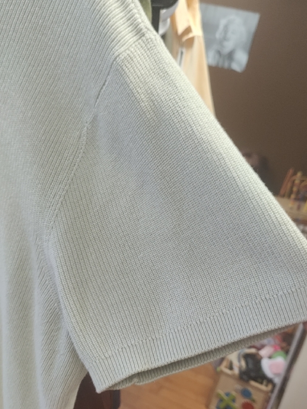 Zara Light Sage Short-Sleeve Knit Crew Shirt - Picture 5 of 7